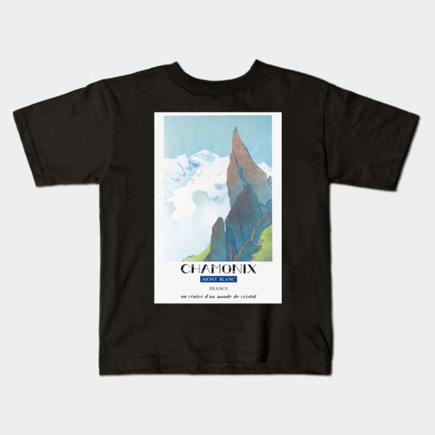 Chamonix, Mont-Blanc France, au centre d'un monde de cristal Kids T-Shirt by BokeeLee